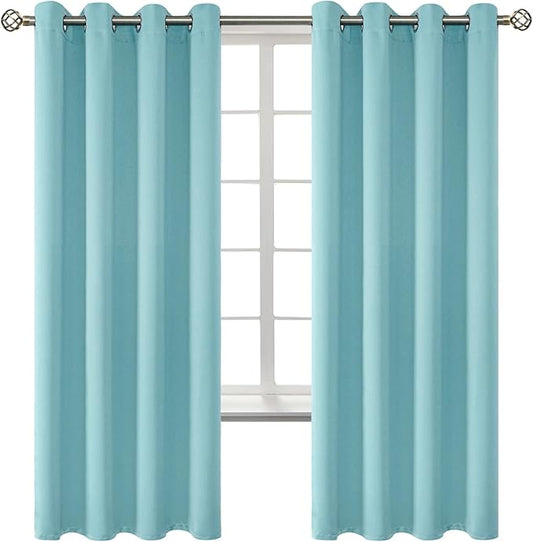 BGment Blackout Curtains - Grommet Thermal Insulated Room Darkening Bedroom and Living Room Curtains, Set of 2 Panels (52 x 72 Inch, Baby Blue)