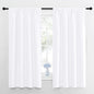 NICETOWN Bedroom Curtains - Window Treatment Rod Pocket Curtains/Drapes for Bedroom (2 Panels, 42 by 63, White)
