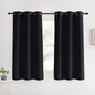 NICETOWN Living Room Blackout Curtains and Drapes, 2 Panels, 42 inches Wide by 60 inches Long, Black Solid Thermal Insulated Grommet Blackout Drapery Panels for Window