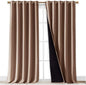 NICETOWN Extra Long Truly Blackout Drapes for Hall and Villa, 100% Blackout Window Curtain Panels with Black Lined for Night Shift Worker, 70-inch Width x 108-inch Length, Cappuccino, 2 Pieces