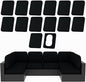 hyha 14Pcs Patio Cushion Covers, Stretch Outdoor Couch Cushion Covers Replacement, Washable Outdoor Chair/Sofa Slipcovers for Patio Furniture Cushions Protector with Elastic Bottom(Black,Cover Only)