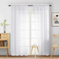White Sheer Curtains for Bedroom 84 Inches Long 2 Panels Set, Light Filtering Elegant Soft Airy Modern Sheer White Curtains for Living Room, Dual Rod Pocket Window Drapes, 2x40Wx84L Inches