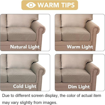 H.VERSAILTEX High Stretch Individual Seat Cushion Covers Sofa Slipcovers Couch Cushion Covers Sofa Covers Featuring Jacquard Textured Twill Fabric (1 Pack for 1 Cushion Chair, Sand, Small)