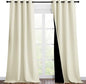 NICETOWN Thermal Insulated 100% Blackout Curtains, Noise Reducing Performance Drapes with Black Lining, Full Light Blocking Drapery Panels for Patio (Beige, 1 Pair, 46 inches x 90 inches)