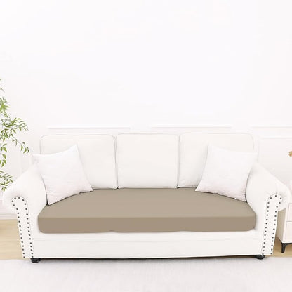 Smiry Printed Couch Cushion Covers, Stretch Soft Couch Covers for Sofa, Washable Non-Slip Sofa Slipcover Furniture Protector for Indoor and Outdoor (Large, Taupe)