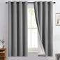 Yakamok 100% Blackout Curtain Panels 63 inches Cold and Light Blocking Drapes for Nursery, 2 Thick Layers Thermal Insulated Draperies (2 Pieces, 50 Wide Each Panel, Dove Grey/White Backing)