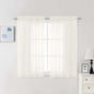 Chyhomenyc Ivory Sheer Curtains 48 Inch Long, Light Filtering Solid Color Bedroom Window Sheer Curtain Panels, Elegant Short Curtains & Drapes for Living Room, 42Wx48L, 2 Panels
