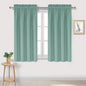 DWCN Blackout Curtains for Living Room Thermal Insulated, Energy Saving & Noise Reducing Bedroom Curtains, Sage Green, W 38x L 45 Inch, Set of 2 Rod Pocket Curtain Panels