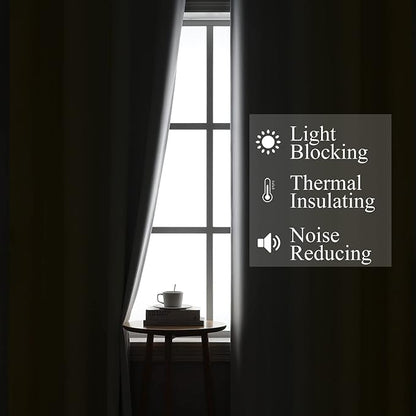 Estelar Textiler Yellow and Greyish White Ombre Blackout Curtains for Bedroom, Gradient Thermal Insulated Blackout Drapes, Full Room Darkening Grommet Curtains for Kids Room, 52Wx63L, 2 Panels