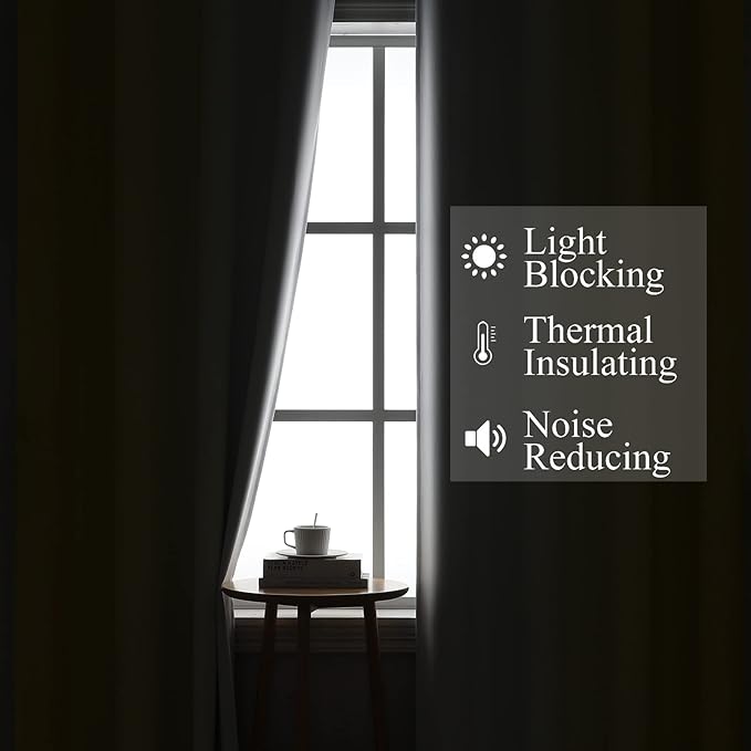Estelar Textiler Yellow and Greyish White Blackout Curtains for Boys Bedroom, Thermal Insulated Ombre Blackout Drapes, Room Darkening Energy Saving Curtains for Living Room, 42Wx63L, 2 Panels