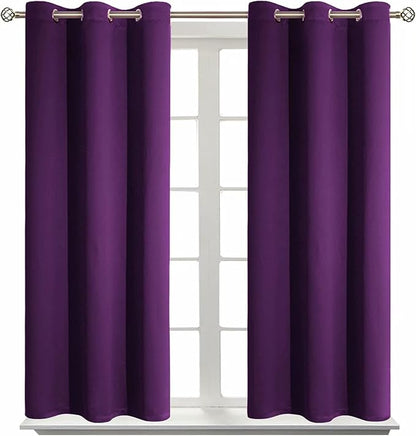 BGment Blackout Curtains for Bedroom - Grommet Thermal Insulated Room Darkening Curtains for Living Room, Set of 2 Panels (38 x 54 Inch, Royal Purple)