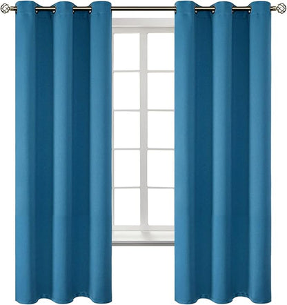 BGment Blackout Curtains - Grommet Thermal Insulated Room Darkening Bedroom and Living Room Curtains, Set of 2 Panels (42 x 63 Inch, Steel Blue)