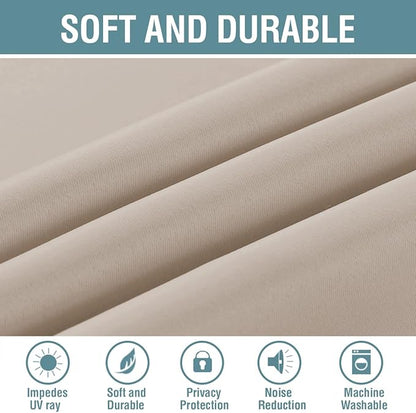 H.VERSAILTEX Blackout Patio Curtains 100 x 84 Inches for Sliding Door Extral Wide Blackout Curtain Panels Thermal Insulated Room Divider - Grommet Top, 7' Tall by 8.5' Wide - Fog