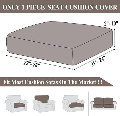 Couch Cushion Cover Seat Cushion Cover Stretch Armchair Cover Separate Sectional Sofa Slipcovers Furniture Protector(1 Piece for Seat or Sofa Backrest, Taupe)