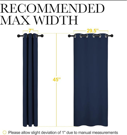 NICETOWN Blackout Draperies Curtains, All Season Thermal Insulated Solid Grommet Top Blackout Curtains/Drapes for Kid's Room (Navy, 1 Pair, 34 x 45 inches)