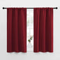 NICETOWN Christmas Burgundy Curtains Blackout Drape Panels - Lights Block Out Window Treatment Short Curtain Sets for Loft and Basement Decoration (Set of 2, 34 by 45-Inch)