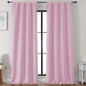 Simplebrand Ava Pink Blackout Curtains for Bedroom 96 Inches Long 2 Panels, Solid Thermal Insulated, Energy Saving Nursery Window Treatment Curtains Blackout Drapes, W50 x L96 Inch, Pink