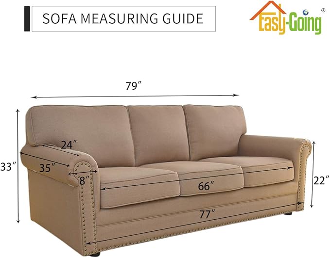 Easy-Going Reversible Couch Cover for 3 Cushion Couch Sofa Cover for Dogs Water Resistant Furniture Protector Cover with Foam Sticks Elastic Straps for Pet Cat (Sofa, Pink/Beige)