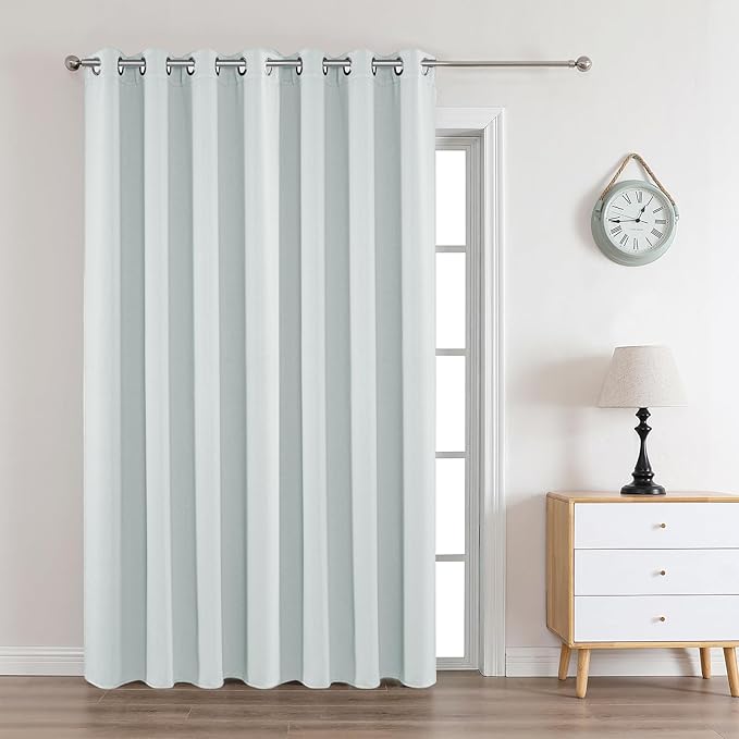 Joydeco White Curtains 108 Inches Long 1 Panel, Thermal Insulated Long Curtains& Drapes 1 Piece, Room Darkening Grommet Drapes for Living Room Bedroom Window (W70 x L108 Inch, Greyish White)