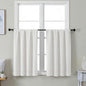 Simplebrand Ava Light Beige Short 36 Inches Light Filtering Curtain 2 Panels Set, Half Window Rod Pocket Privacy Curtain Tiers for Kitchen, Curtains for Bathroom Shades, W40 x L36 Inch, Light Beige