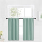 RYB HOME Kitchen Blackout Curtains Over Sink 36 inch Length, Rod Pocket Summer Light UV Blocking Energy Efficient, Cabinet Shelf Cupboard Coverings, Width 29 by Length 36, Aqua, 2 Panels