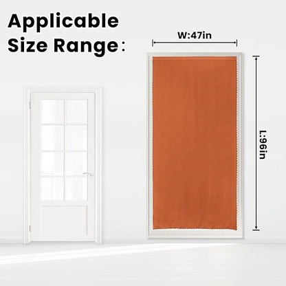 Self Adhesive Curtains Portable Blackout Curtain Simple and Easy to Install Bedroom Window Thermal Lnsulated Kitchen Room Darkening Black Small Drapes, 47" W X 96" L, Orange, 1 Panel