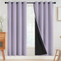 SimpleHome 100% Blackout Curtains for Bedroom,Thermal Insulated Lilac Grommet Window Drapes Room Darkening Curtains for Living Room with Black Back,52 x 72 Inch,2 Panels