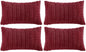 Fancy Homi 4 Packs Burgundy Decorative Throw Pillow Covers 12x20 Inch for Living Room Couch Bed, Holiday Christmas Home Decor Gift, Soft Plush Corduroy Cute Square Accent Cushion Case 30x50 cm