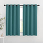 NICETOWN Blackout Curtains for Kids Room - Triple Weave Microfiber Home Thermal Insulated Solid Ring Top Blackout Panels/Drapes for Bedroom(Sea Teal, Set of 2, 46 x 54 Inch)