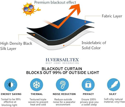H.VERSAILTEX Blackout Patio Curtains 100 x 108 Inches for Sliding Door Extral Wide Blackout Curtain Panels Thermal Insulated Room Divider - Grommet Top, 9' Tall by 8.5' Wide - Charcoal Gray