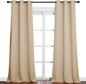NICETOWN Room Darkening Grommet Panels - Baby Room Curtains 90 inches Long, Privacy Draperies (42 inches Width, Biscotti Beige, 1 Pair)