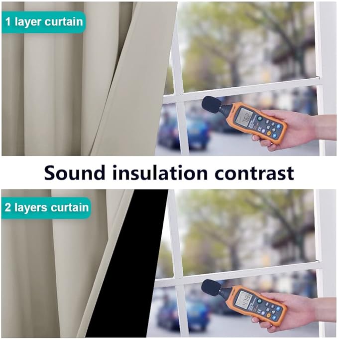 NICETOWN 100% Blackout Window Curtain Panels, Full Light Blocking Drapes with Black Liner for Nursery, 72-inch Drop Thermal Insulated Draperies (Natural, 2 Pieces, 52-inch Wide Per Panel)