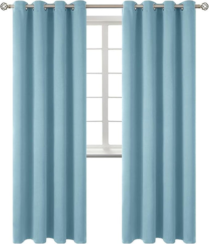 BGment Room Darkening Curtains 84 Inches Long - Grommet Thermal Insulated Drapes Window Treatment Curtains for Bedroom, 2 Panels, 52 x 84 Inch, Greyish Blue