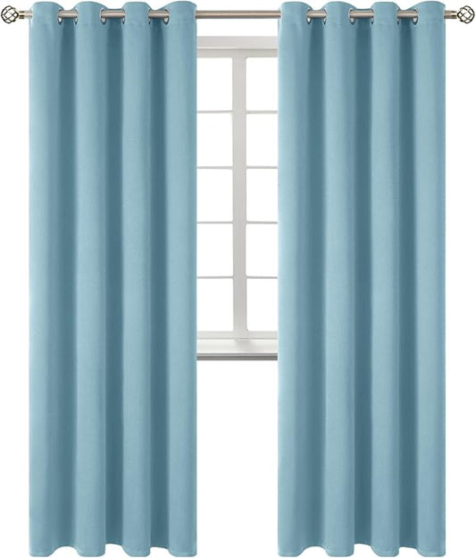 BGment Room Darkening Curtains 84 Inches Long - Grommet Thermal Insulated Drapes Window Treatment Curtains for Bedroom, 2 Panels, 52 x 84 Inch, Greyish Blue