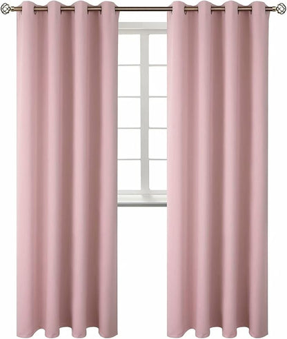 BGment Room Darkening Curtains 95 Inches Long - Grommet Thermal Insulated Drapes Window Treatment Curtains for Bedroom, 2 Panels, 52 x 95 Inch, Baby Pink