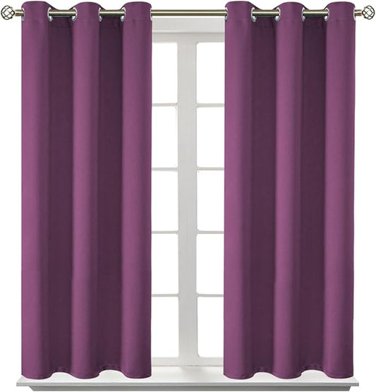 BGment Room Darkening Curtains 54 Inches Long - Grommet Thermal Insulated Drapes Window Treatment Curtains for Bedroom, 2 Panels, 38 x 54 Inch, Eggplant Purple
