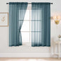 Dusty Blue Sheer Curtains 63 Inch Length 2 Panels, Voile Sheer Curtain for Living Room, Breathable Light Filtering Window Treatments, Soft Fabric Dual Rod Pocket Drapes, 2x42Wx63L Inches