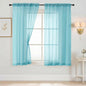 Sheer Curtains 63 Inch Length 2 Panels, Voile Sheer Curtain for Living Room, Breathable Light Filtering Modern Window Treatments, Soft Fabric Dual Rod Pocket Drapes, Aqua, 2x42Wx63L Inches
