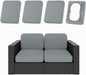 hyha 4Pcs Patio Cushion Covers, Stretch Outdoor Couch Cushion Covers Replacement, Washable Outdoor Chair/Sofa Slipcovers for Patio Furniture Cushions Protector with Elastic Bottom(Gray,Cover Only)