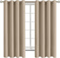 BGment Blackout Curtains - Grommet Thermal Insulated Room Darkening Bedroom and Living Room Curtains, Set of 2 Panels (52 x 63 Inch, Sand)