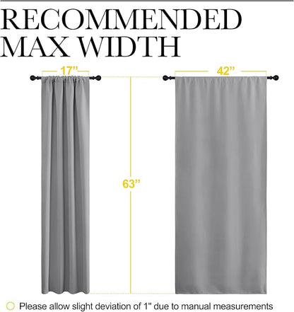 NICETOWN Blackout Curtains Panels for Window - Thermal Insulated Rod Pocket Blackout Drapes/Draperies for Living Room (2 Panels, W42 x L63 inches, Silver Grey)