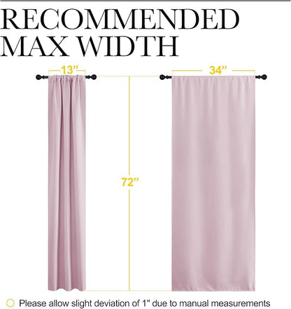 NICETOWN Blackout Curtains for Living Curtains, Room Darkening Draperies Window Curtain Panels, Thermal Insulated Room Darkening Curtains (Lavender Pink, 2 Panels, W34 x L72)