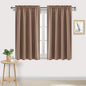 DWCN Blackout Curtains Room Darkening Thermal Insulated Bedroom Curtains Window Curtain Panels, 52 x 54 inches Long, Set of 2 Khaki Rod Pocket Drapes