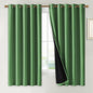 NICETOWN 100% Blackout Curtains with Black Liners, Forest Green, 2 Panels, 62-inch W by 63-inch L, Thermal Insulated Full Blackout 2-Layer Lined Drapes, Energy Efficiency Window Draperies for Bedroom