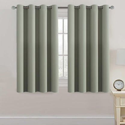 H.VERSAILTEX Blackout Curtain for Living Room Thermal Insulated Window Treatment Curtain 54 inch Length Energy Saving Solid Grommet Top Blackout Drape, One Panel, Light Sage, 52" W x 54" L