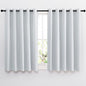 NICETOWN Greyish White Room Darkening Curtains - Window Treatment Thermal Insulated Grommet Room Darkening Curtains/Drapes for Bedroom (2 Panels, 66 by 54, Greyish White)