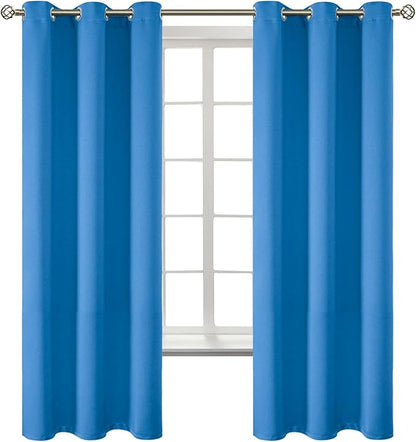 BGment Room Darkening Curtains 63 Inches Long - Grommet Thermal Insulated Drapes Window Treatment Curtains for Bedroom, 2 Panels, 42 x 63 Inch, Classic Blue
