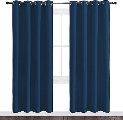 NICETOWN Moroccan Blue Blackout Curtains 78" Long, 55" Wide, 2 Pieces for Office, Dining, Guest Room - Sound Reducing, Heat and Cold Block Panels for Modern Decorative