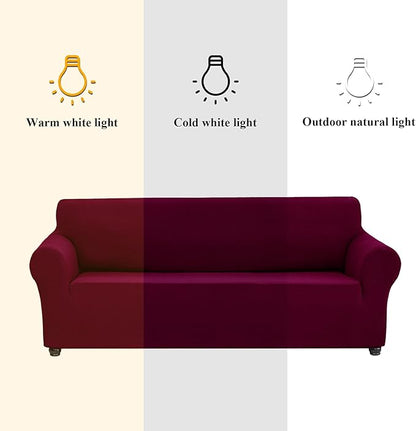 Joccun Christmas Stretch Loveseat Couch Cover Slipcover, 1-Piece Sofa Cover for 2 Cushion Couch Spandex Jacquard Washable Furniture Protector Cover for Living Room,Kids,Pets（Loveseat,Burgundy）