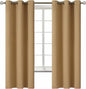 BGment Blackout Curtains for Living Room - Grommet Thermal Insulated Room Darkening Curtains for Bedroom, 2 Panels of 42 x 63 Inch, Khaki